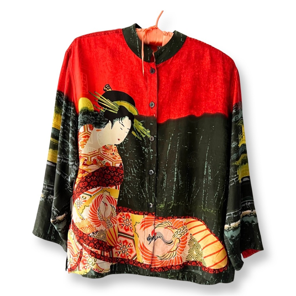 Chico’s Geisha Silk Blouse , Size 0 Small/XS